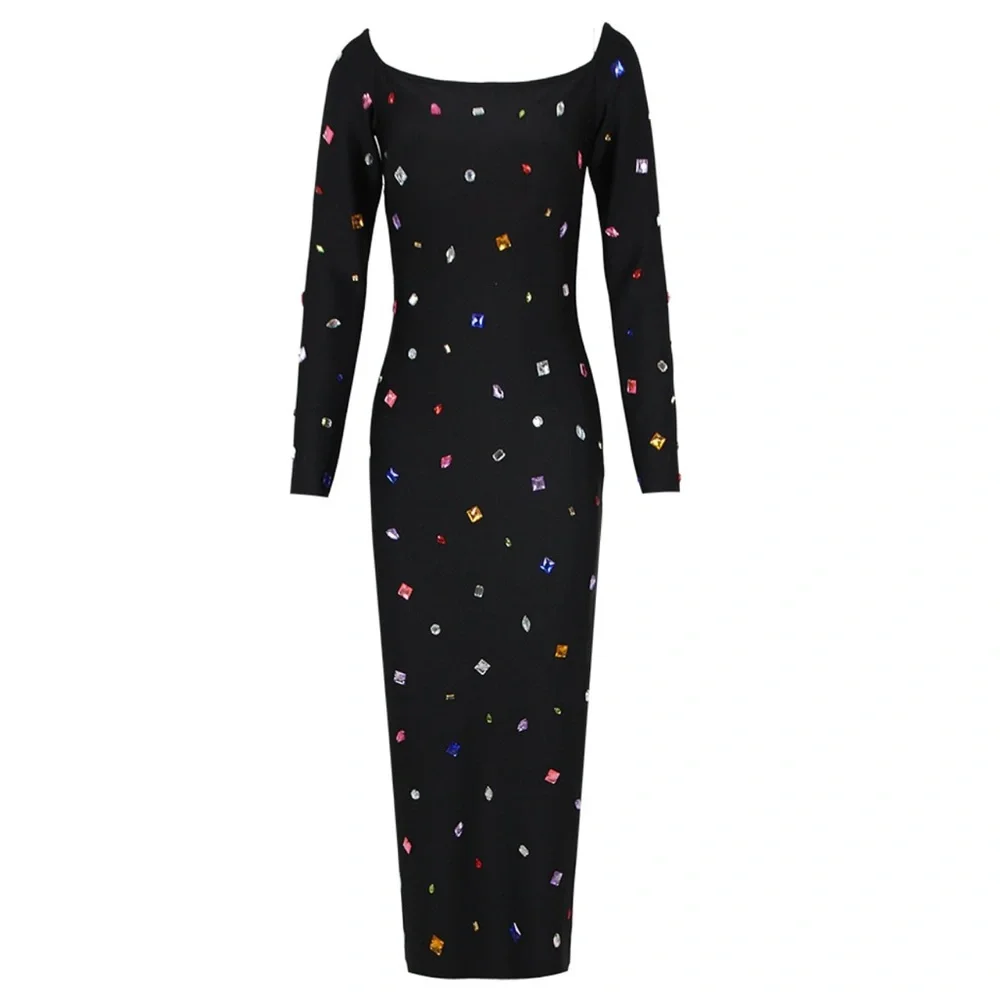 Bandage Dress with Embellishment - Picture 12 of 14